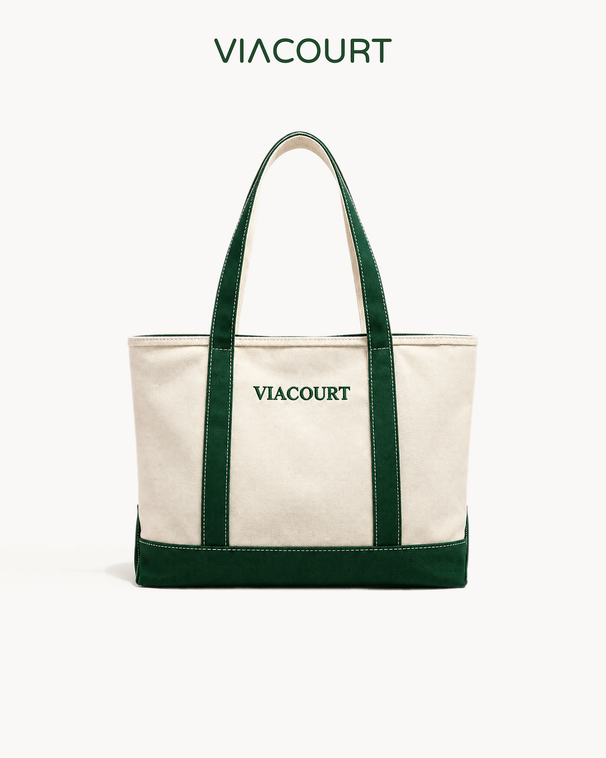 VIACOURT Embroidered Canvas Tote Bag