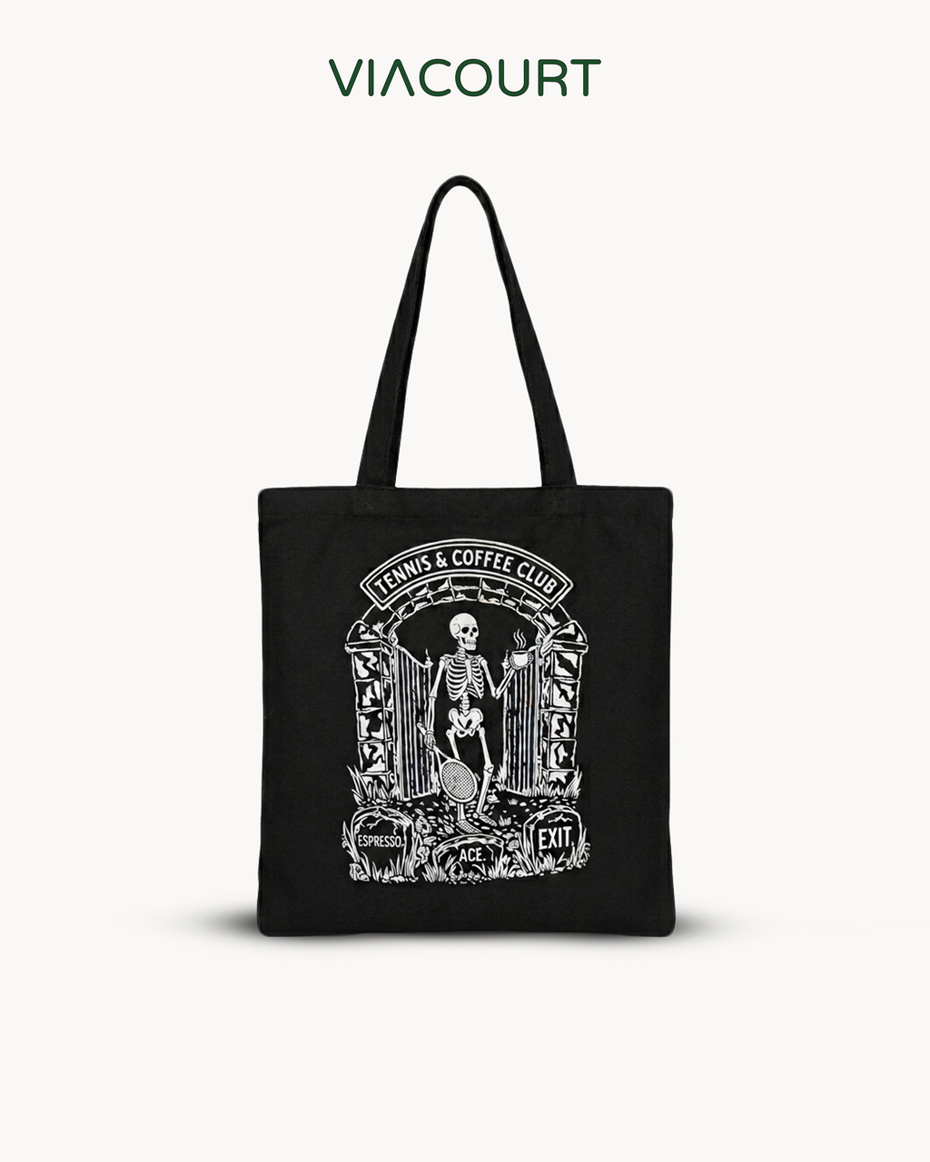 Tennis & Coffee Club Tote – Black