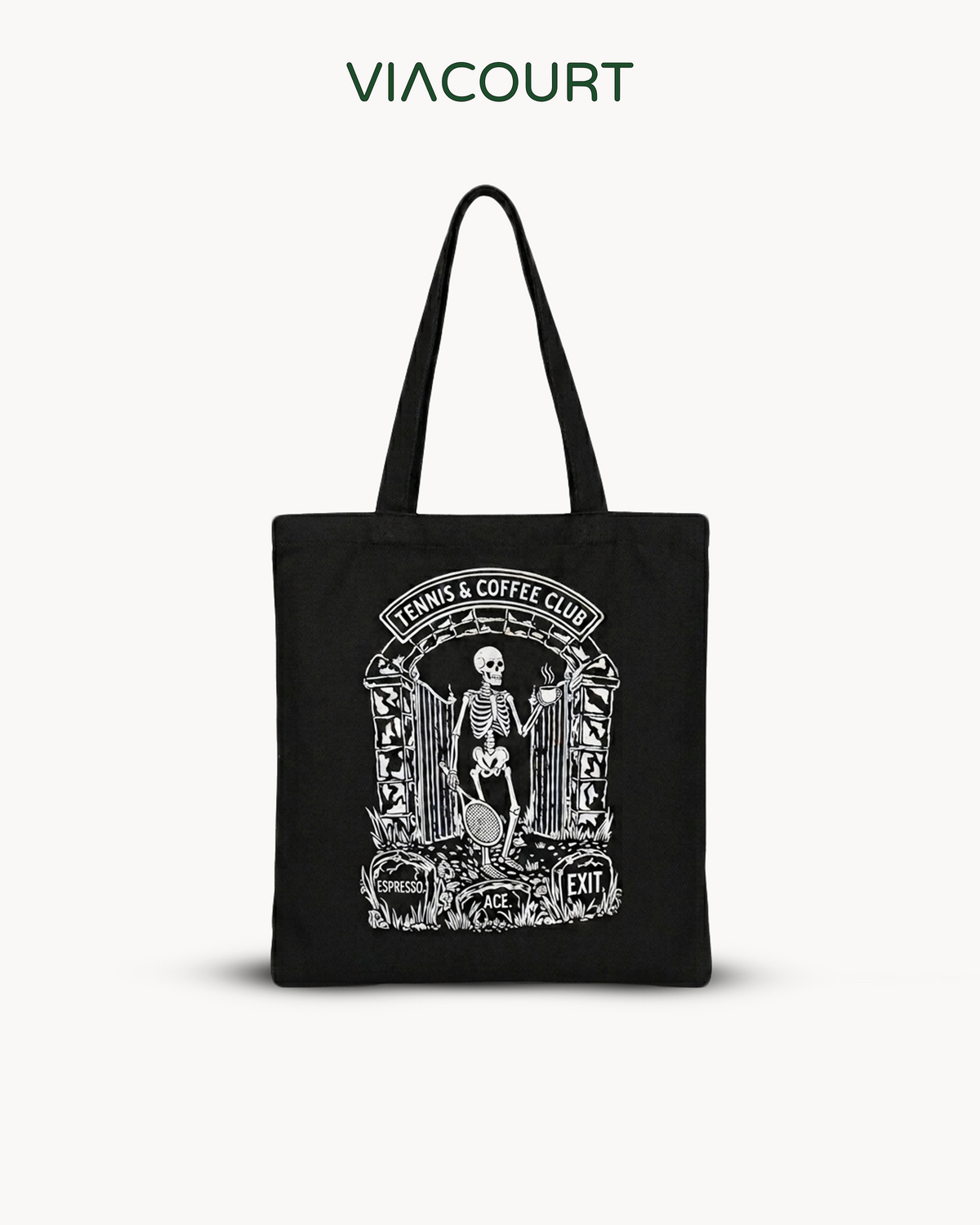 Tennis & Coffee Club Tote – Black