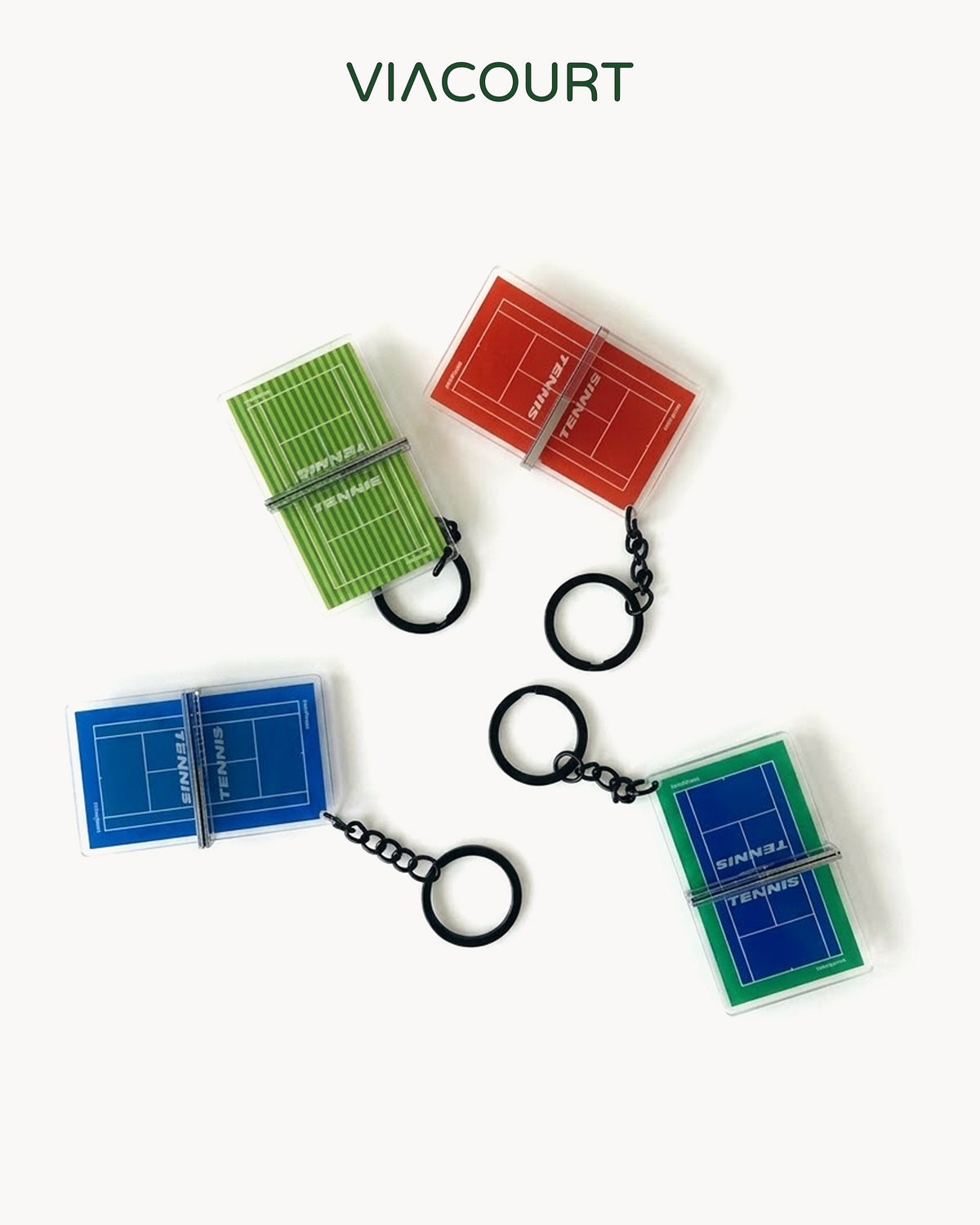 Mini Acrylic Tennis Court Bag Charm