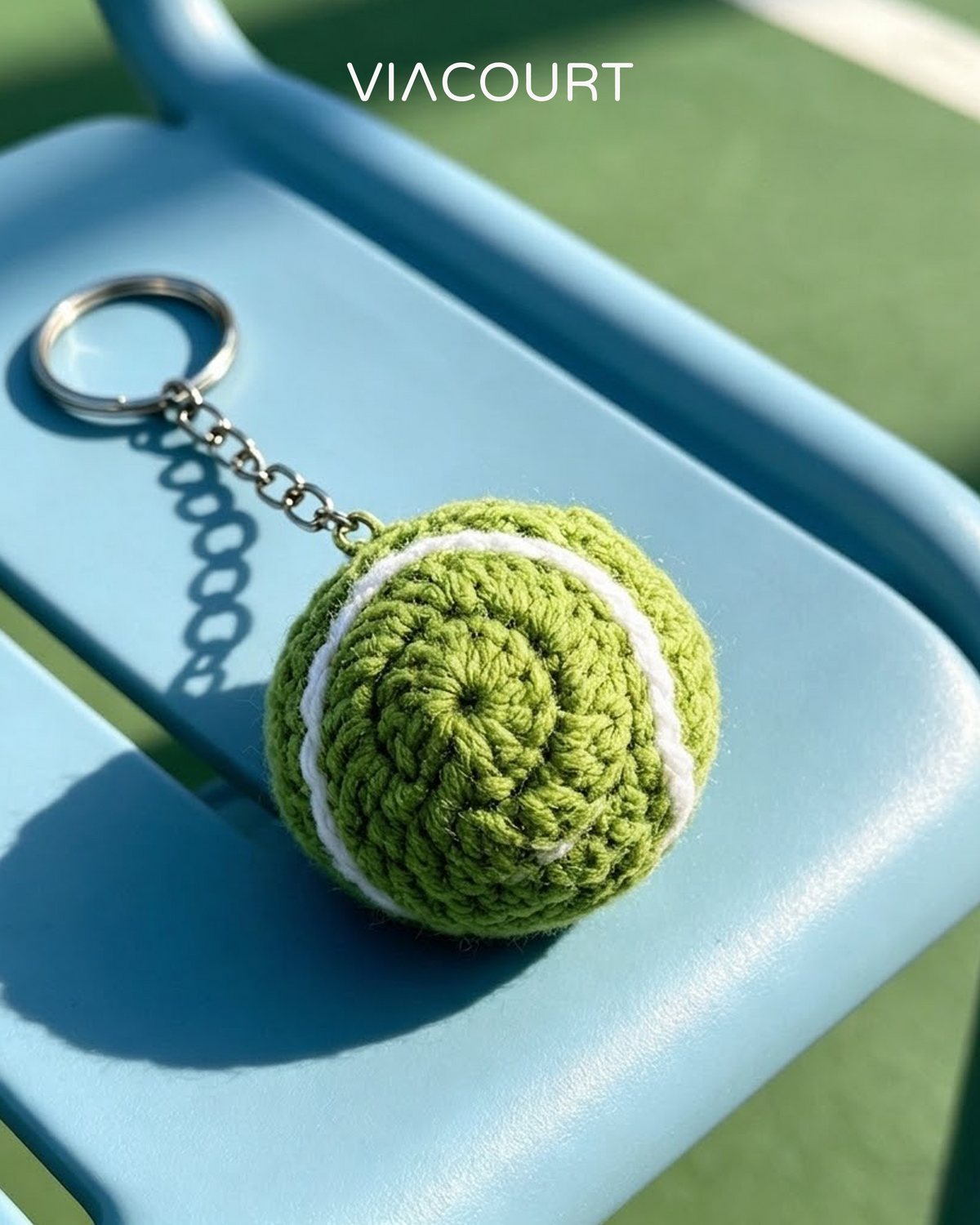 Crochet Tennis Ball Bag Charm