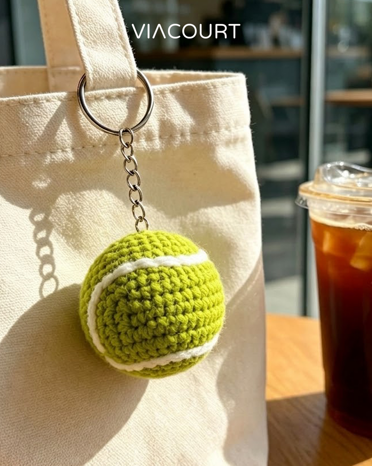 Crochet Tennis Ball Bag Charm