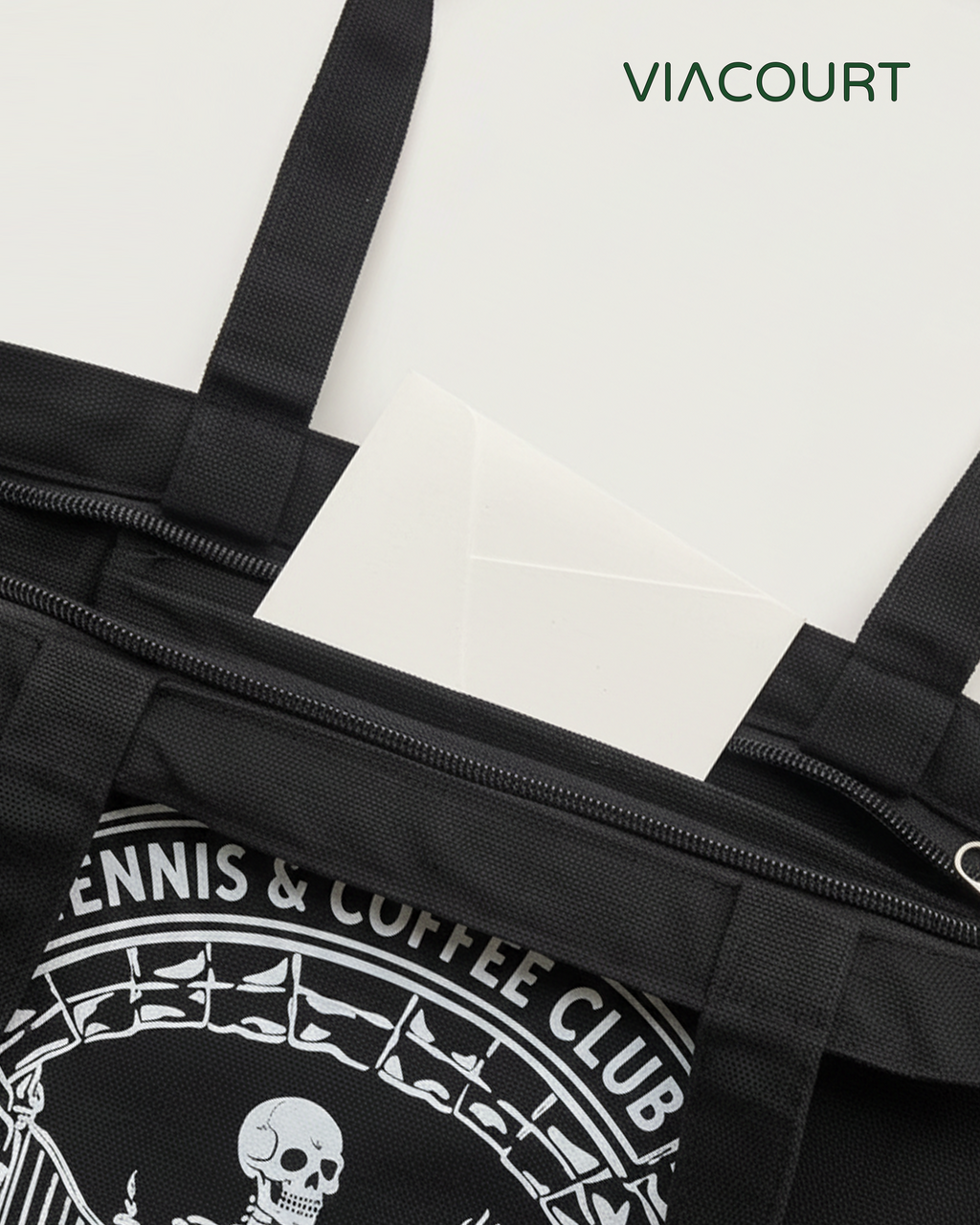 Tennis & Coffee Club Tote – Black