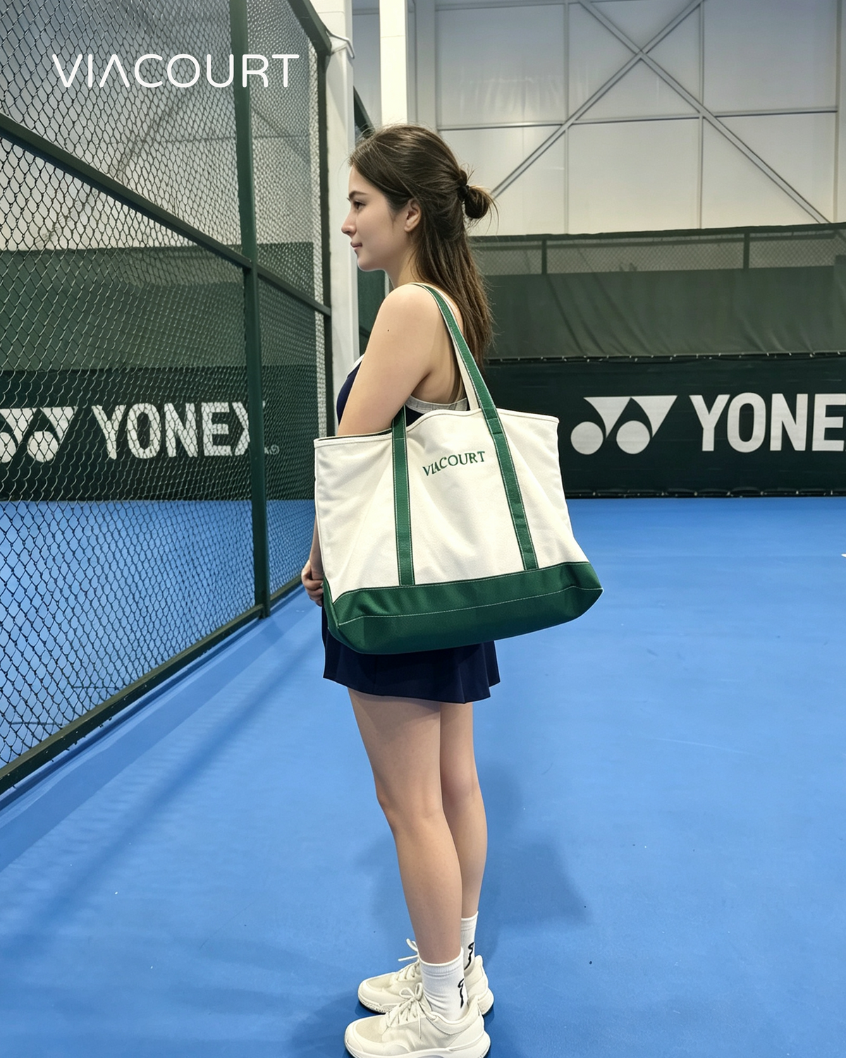 VIACOURT Embroidered Canvas Tote Bag
