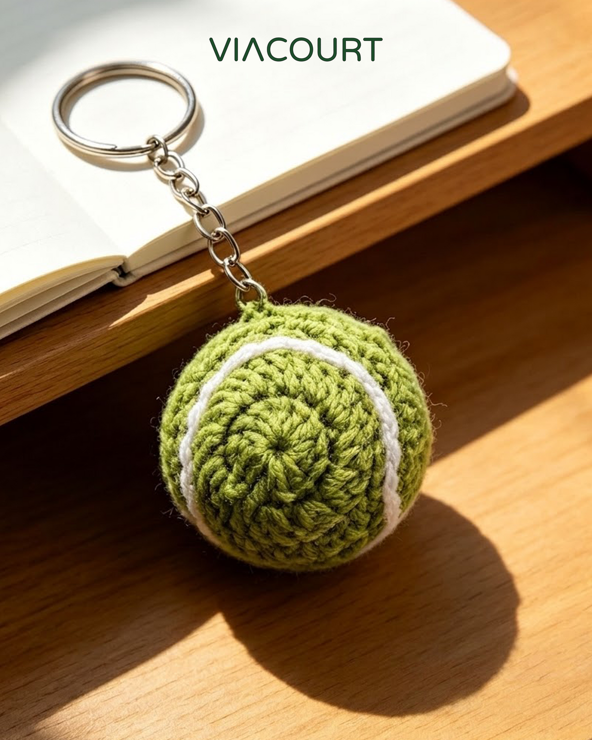 Crochet Tennis Ball Bag Charm