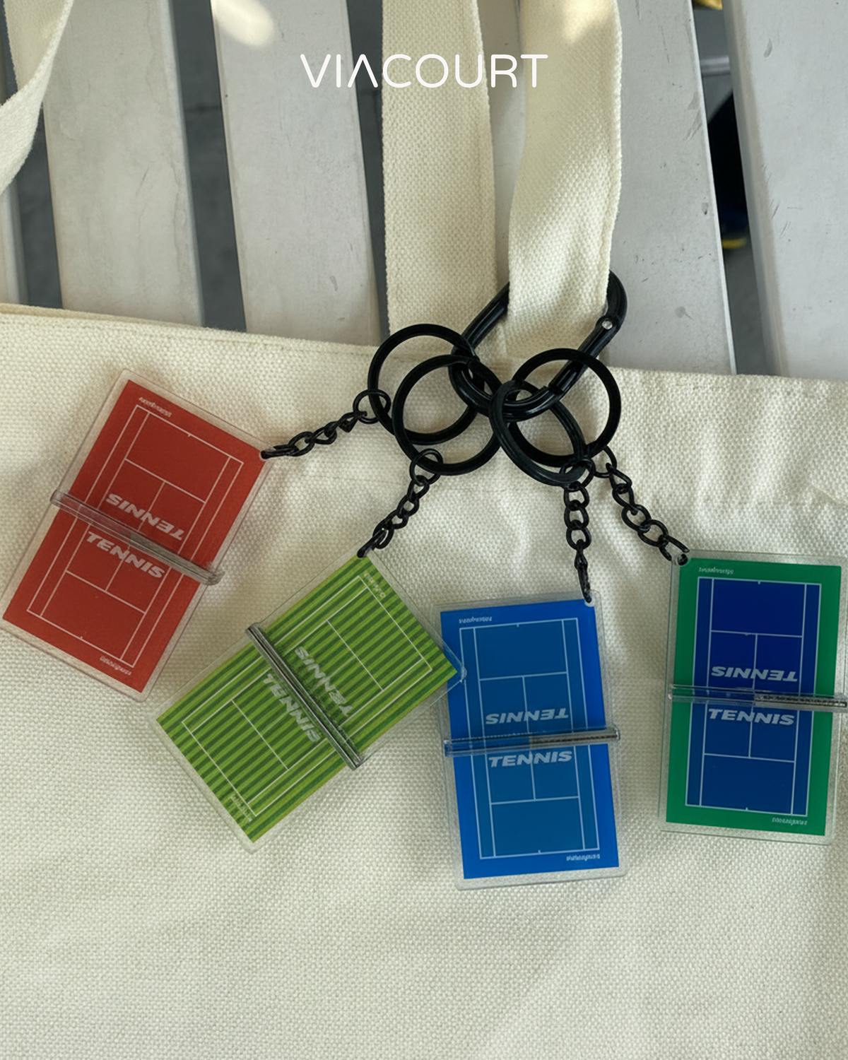 Mini Acrylic Tennis Court Bag Charm