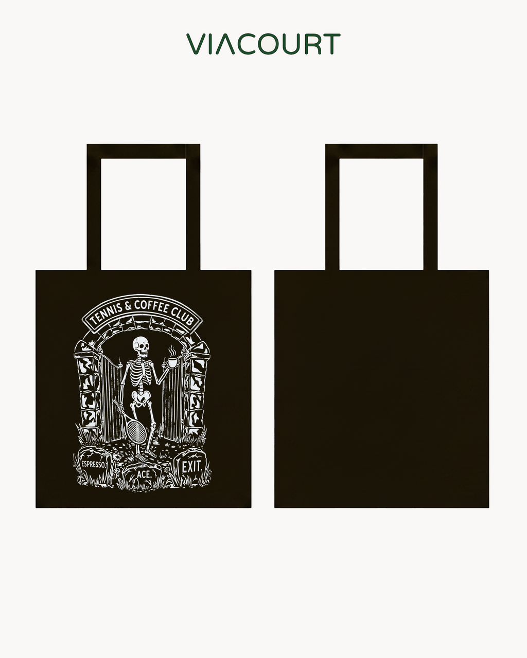 Tennis & Coffee Club Tote – Black